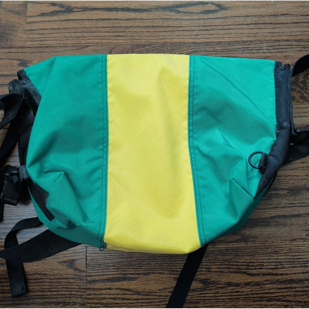 Vntg Timbuk2 Original Google Logo Messenger Bag Green Yellow 90s Y2K USA Made